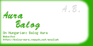aura balog business card